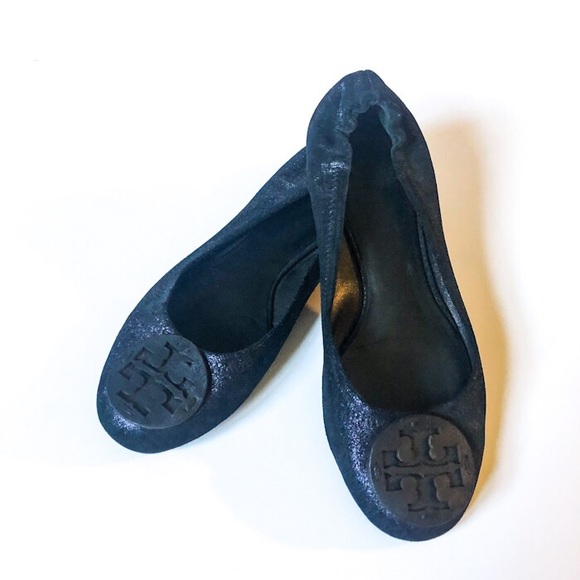 Tory Burch Shoes - Tory Burch Blue Sparkly Reva Flats